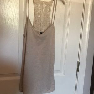 Tan tank top with lace back